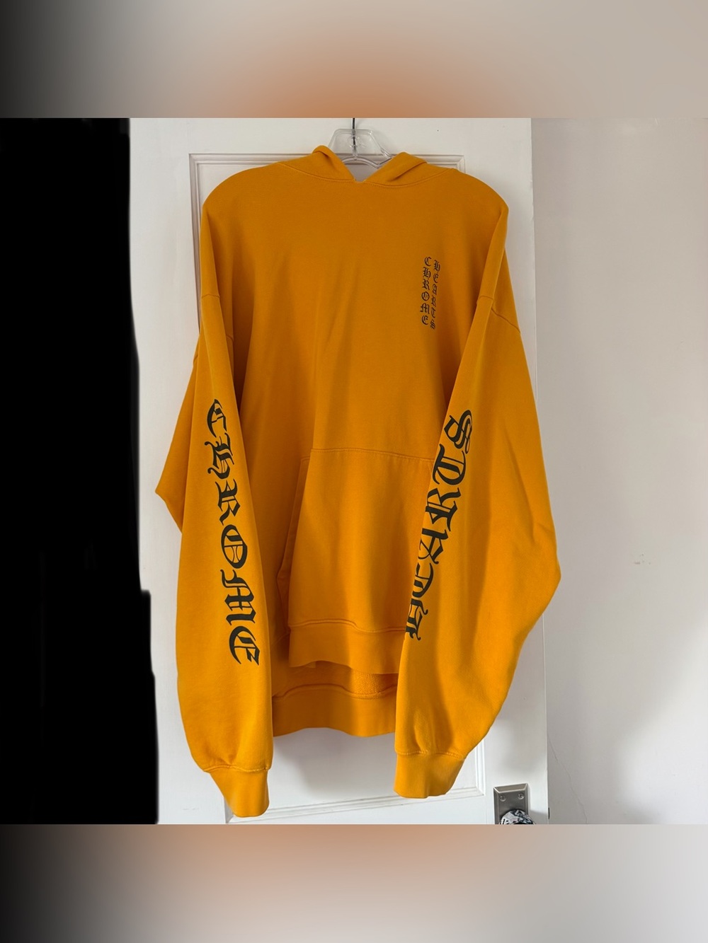 Chrome Hearts Vertical Logo Pocket Hoodie ‘Mustard’
